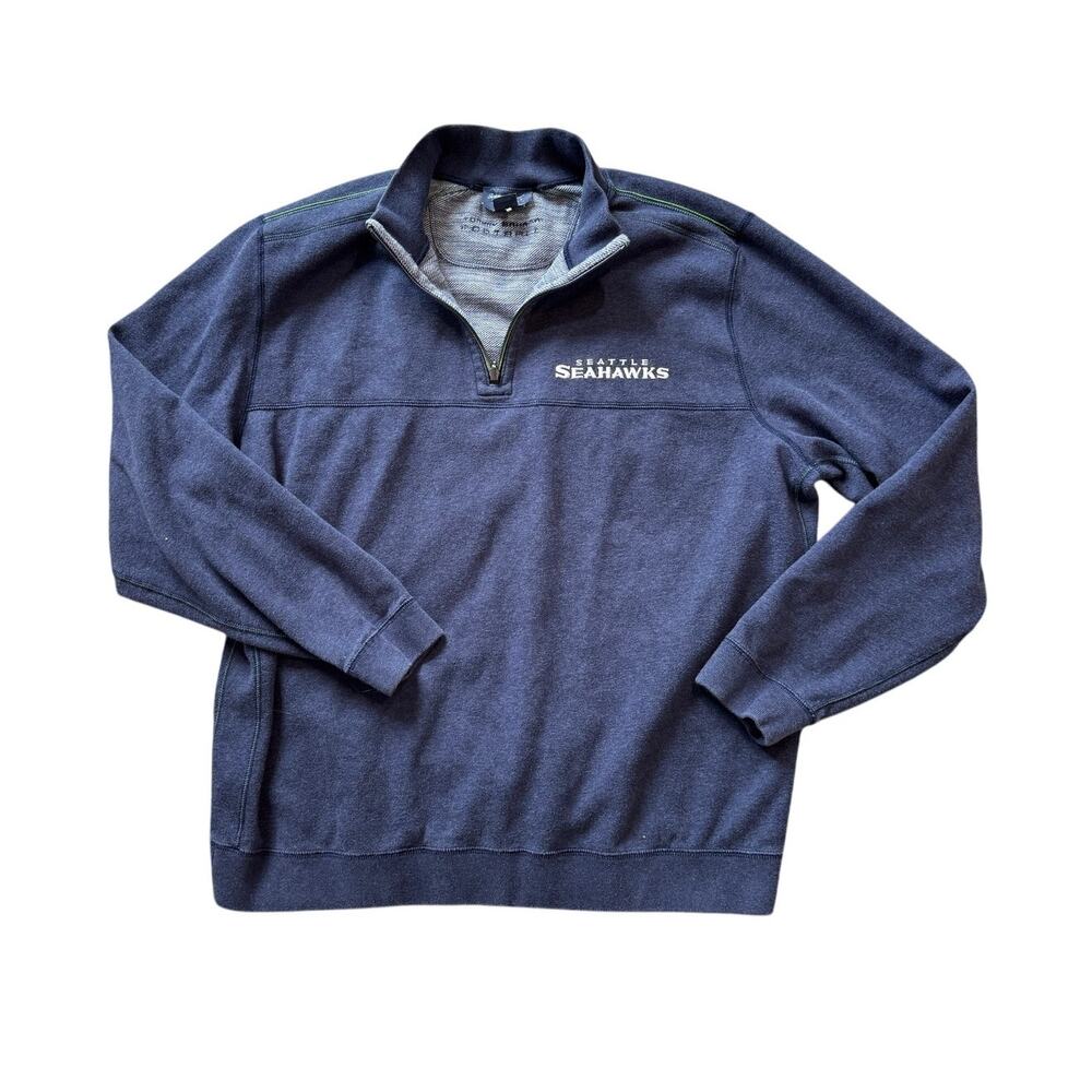 Tommy Bahama NFL Seattle Seahawks Reversible Quarter Zip Men XXL Blue Sweatshirt